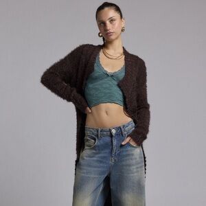 Out From Under Bella Seamless Knit Lace
Trim Crop Tee